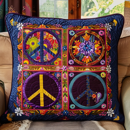 Peace & Blooms Quilted Pillow Case NCU0TH352