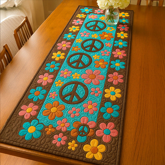 Peace Blooms Quilted Table Runner NCU0NT5330