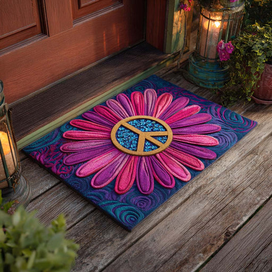 Peace Flower Bloom Doormat NCU0XD837