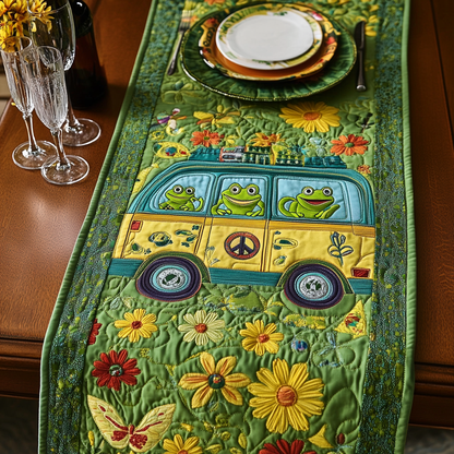 Peace Frog Quilted Table Runner NCU0VH4988