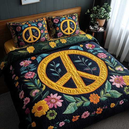 Peace Garden 3-Piece Quilted Bedding Set NCU0VL2769