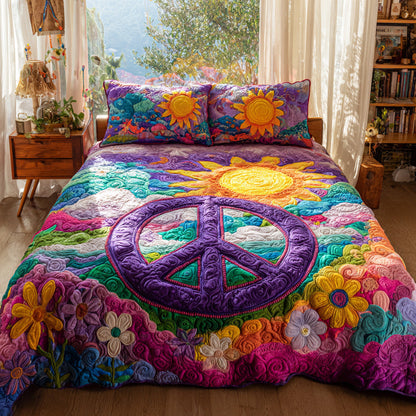 Peace Garden 3-Piece Quilted Bedding Set NCU0VL3301