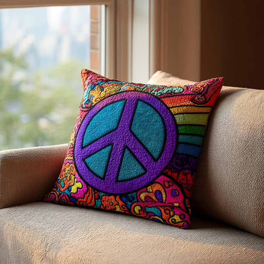 Peace Glow Quilted Pillow Case NCU0DK10385