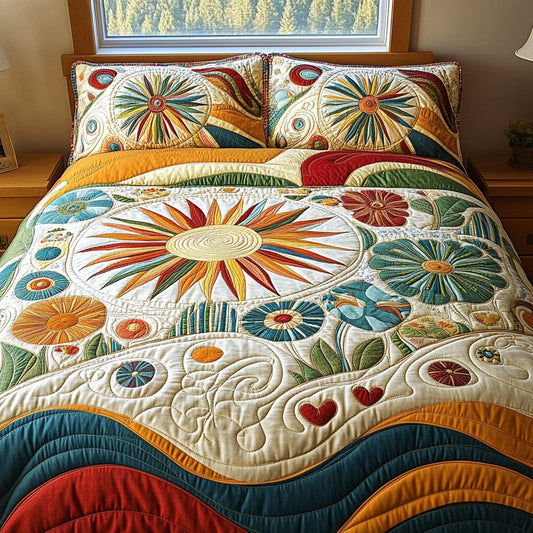 Peace Path 3-Piece Quilted Bedding Set NCU0PT5394