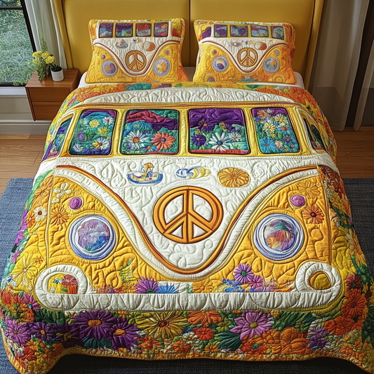 Peace Ride 3-Piece Quilted Bedding Set NCU0VH2782