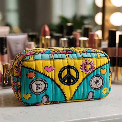 Peace Ride Glow Quilted Makeup Bag NCU0XD874