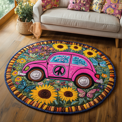 Peace Ride Quilted Round Mat NCU0DK8285
