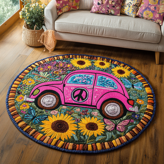 Peace Ride Quilted Round Mat NCU0DK8285