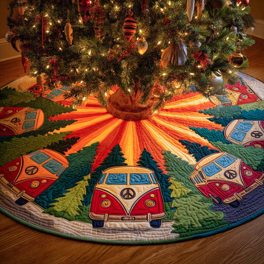 Peace Van Holiday Road Quilted Tree Skirt NCU0XD1342