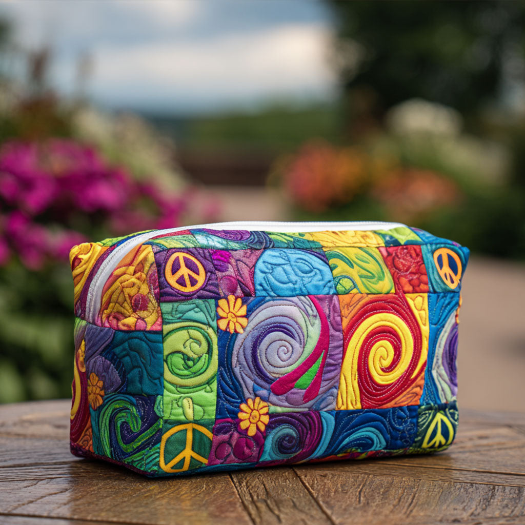 Peace Vibe Quilted Makeup Bag NCU0PT9293