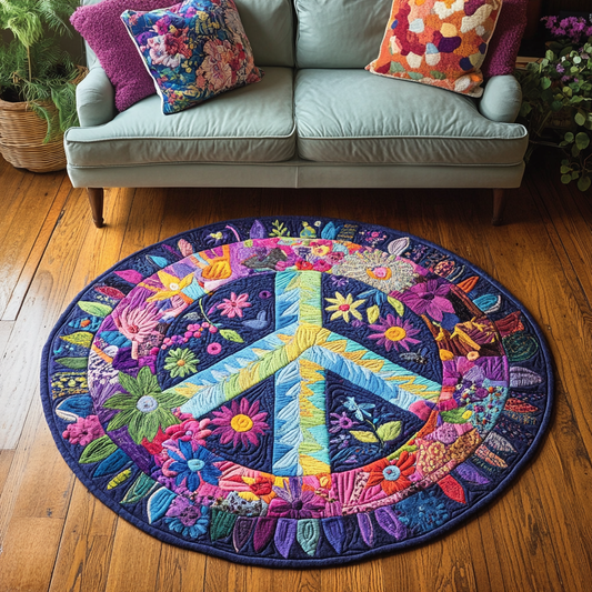 Peace Vibes Quilted Round Mat NCU0DK7329