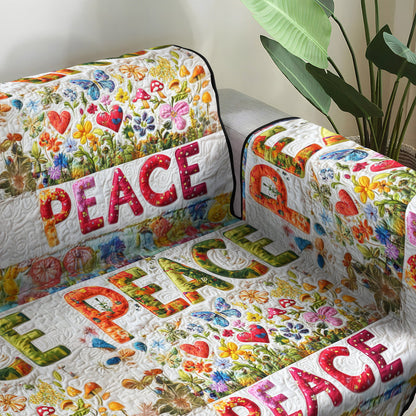 Peace and Love Quilted Sofa Cover NCU0PT6908
