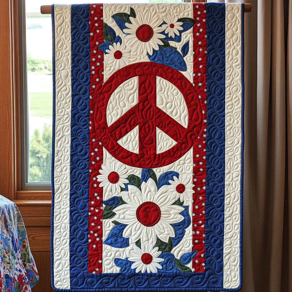 Peace and Petals Quilted Table Runner NCU0PT4198