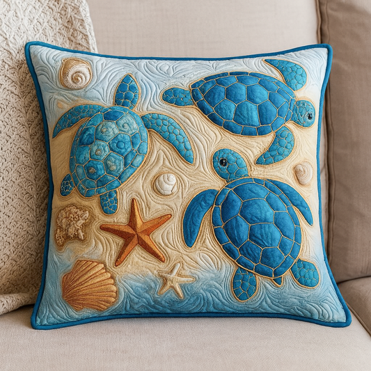 Peaceful Turtle Cove Quilted Pillow Case NCU0NT8645