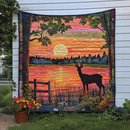 Peaceful Antlers Quilted Blanket NCU0NT8125