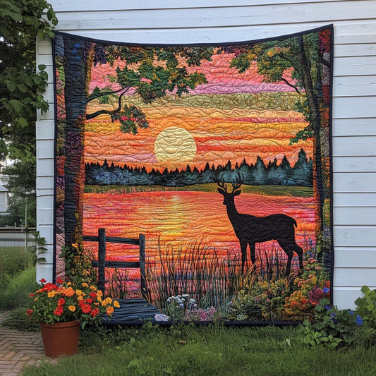 Peaceful Antlers Quilted Blanket NCU0NT8125