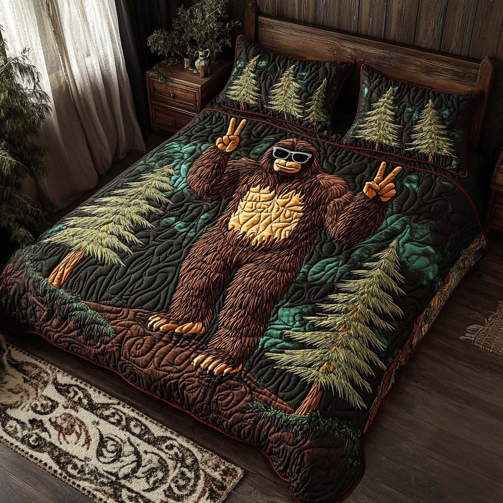 Peaceful Beast 3-Piece Quilted Bedding Set NCU0NT8016