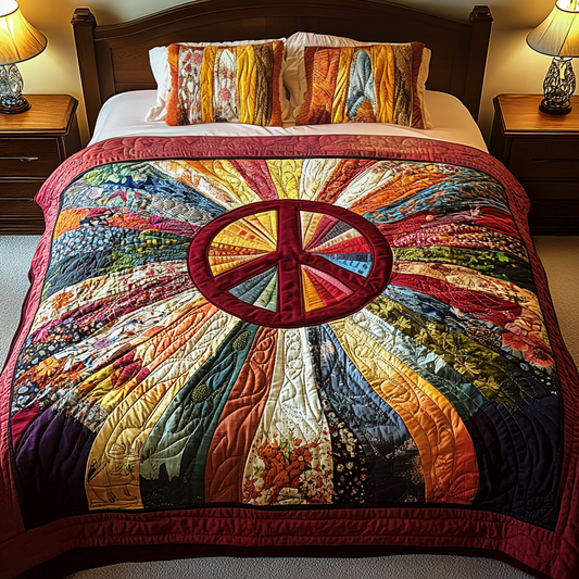 Peaceful Bloom 3-Piece Quilted Bedding Set NCU0VH1807