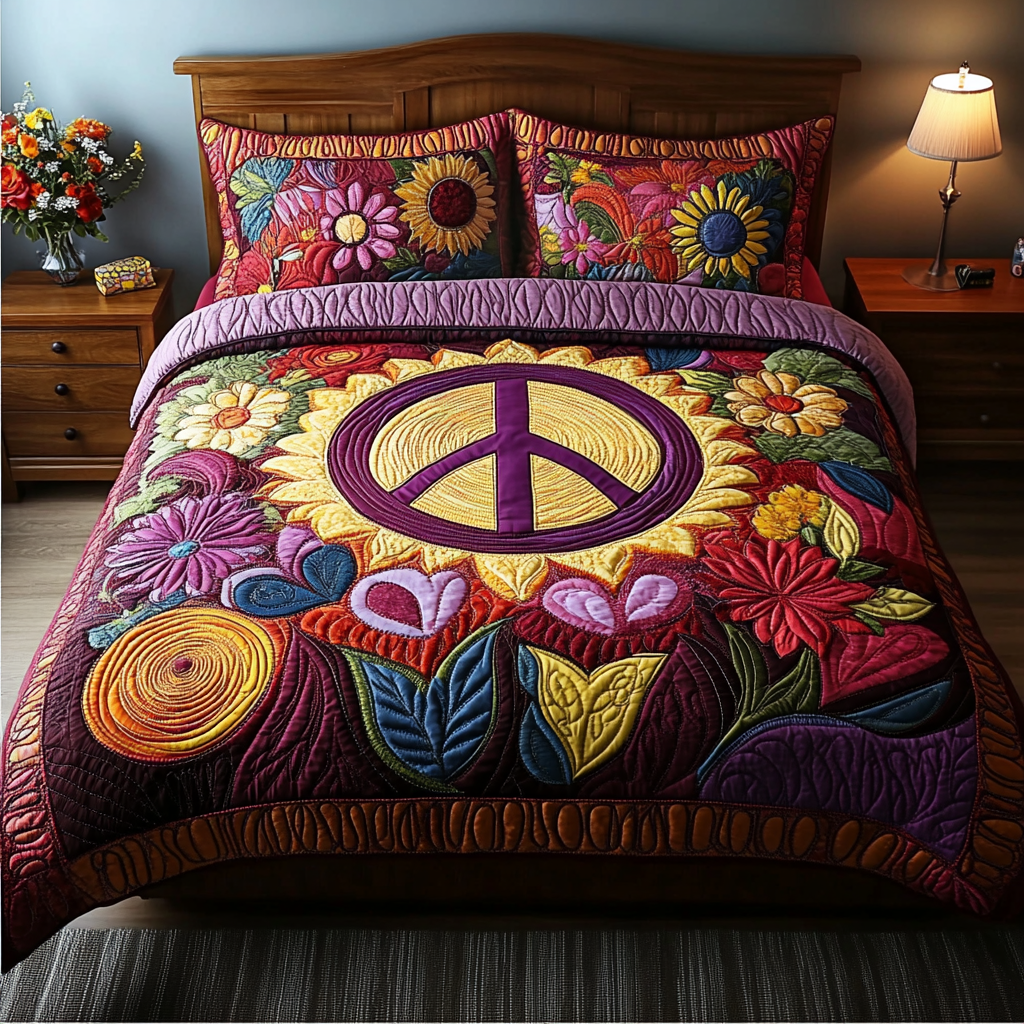 Peaceful Blooms Quilted Bedding Set NCU0DK6380