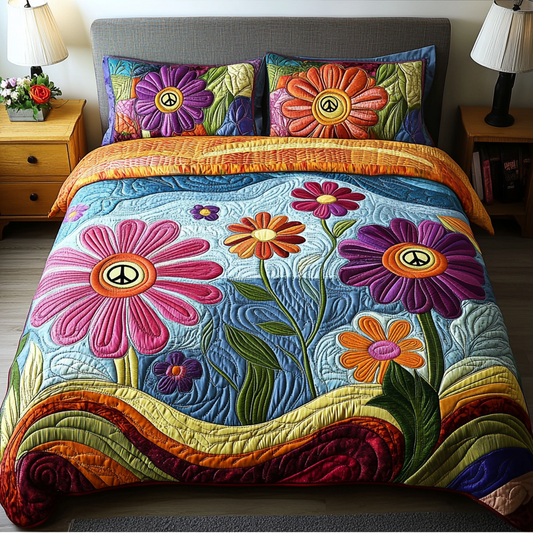 Peaceful Blooms Quilted Bedding Set NCU0DK6389