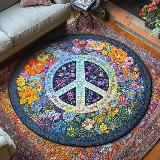 Peaceful Blooms Quilted Round Mat NCU0PT4754