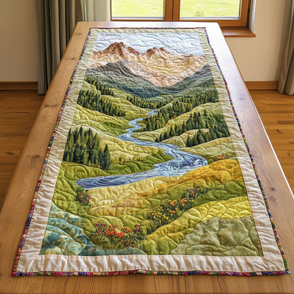 Peaceful Creek Quilted Table Runner NCU0DK6244