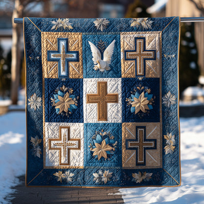 Peaceful Cross Quilted Blanket NCU0TH3448