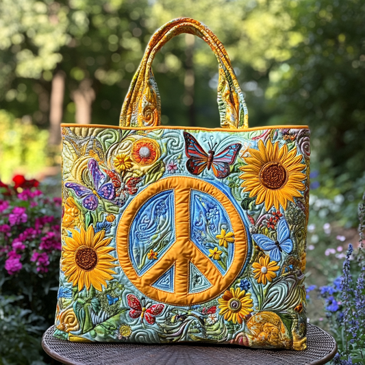 Peaceful Field Flowers Quilted Tote Bag NCU0VL2739