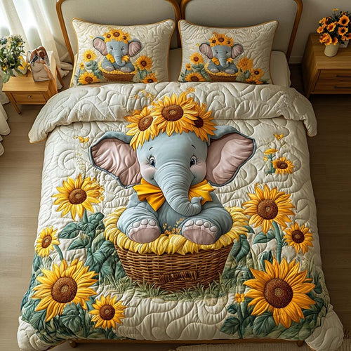Peaceful Giant 3-Piece Quilted Bedding Set NCU0NT8146