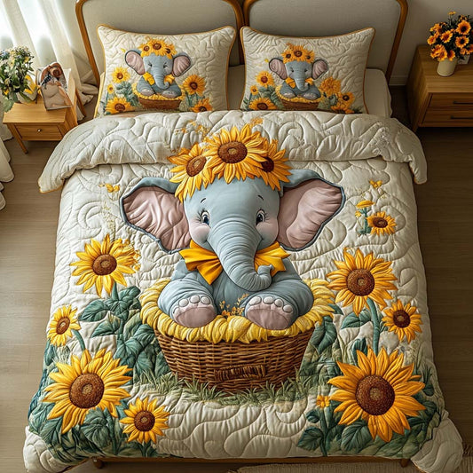 Peaceful Giant 3-Piece Quilted Bedding Set NCU0NT8146