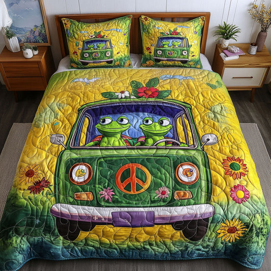 Peaceful Hoppers 3-Piece Quilted Bedding Set NCU0NT6889