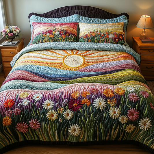 Peaceful Horizon 3-Piece Quilted Bedding Set NCU0DK5936