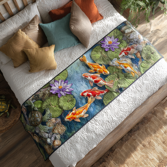Peaceful Koi Quilted Bed Runner NCU0DK8845