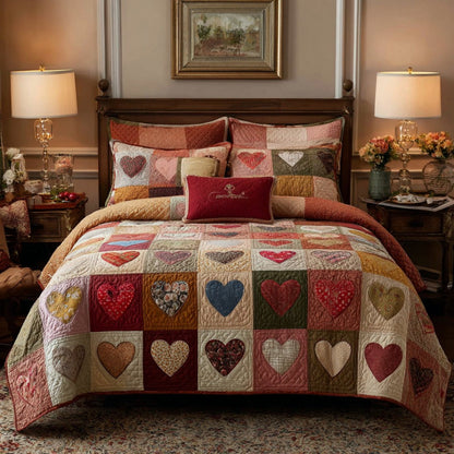 Peaceful Love 3-Piece Quilted Bedding Set NCU0DV9241