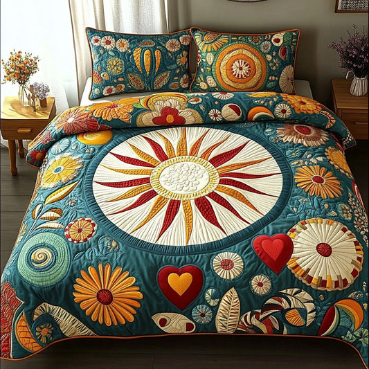 Peaceful Meadow 3-Piece Quilted Bedding Set NCU0PT5395