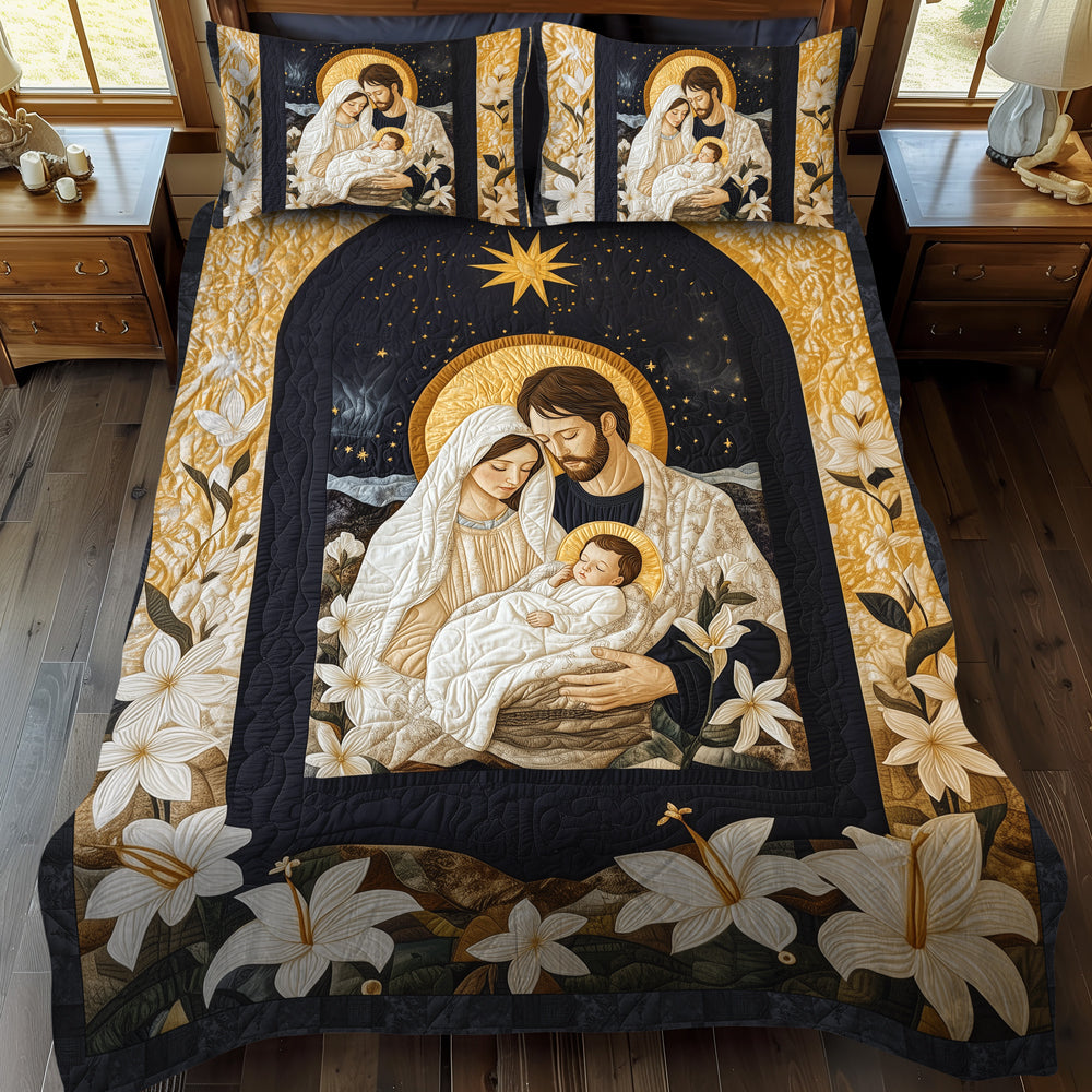 Peaceful Nativity 3-Piece Quilted Bedding Set NCU0TL1744