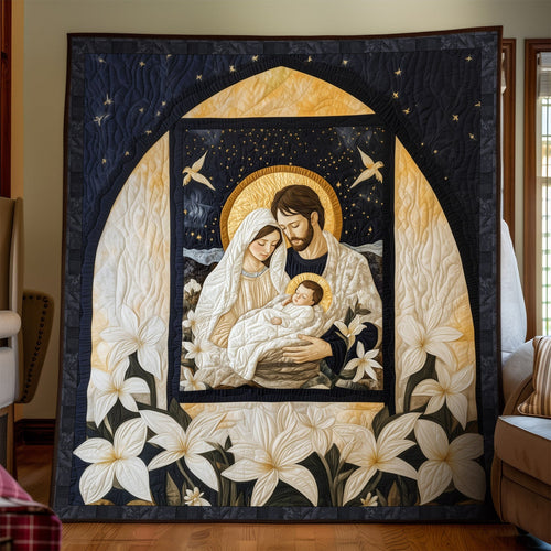 Peaceful Nativity Scene Quilted Blanket NCU0TL1737