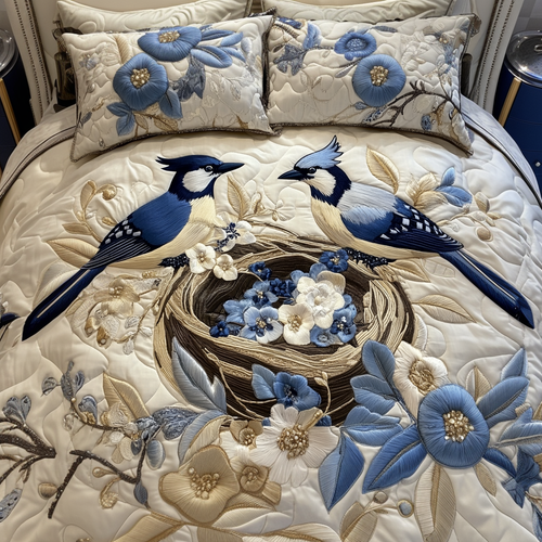 Peaceful Pair 3-Piece Quilted Bedding Set NCU0VH4262