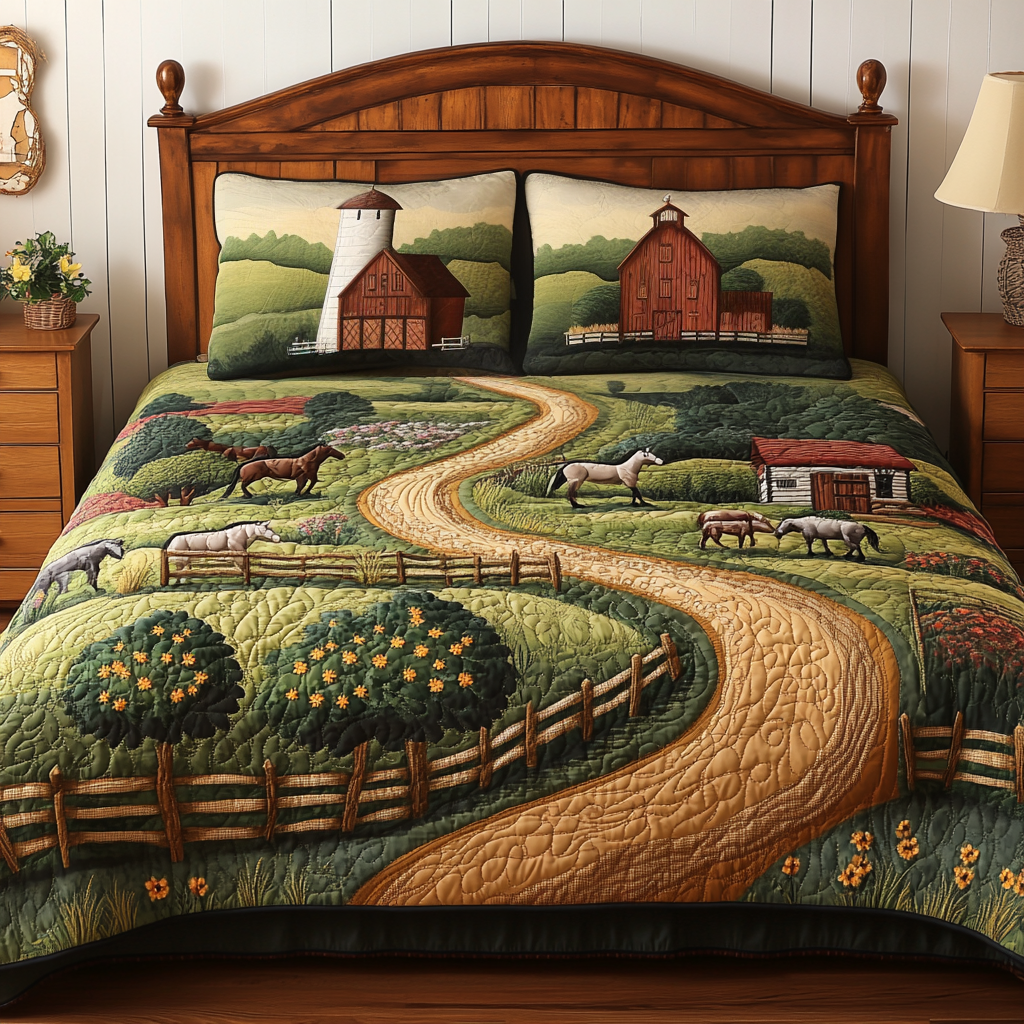 Peaceful Pastures 3-Piece Quilted Bedding Set NCU0VH4641