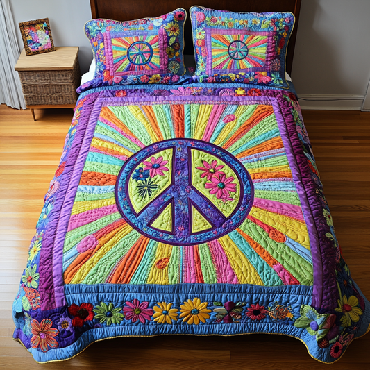 Peaceful Patchwork 3-Piece Quilted Bedding Set NCU0DK4219
