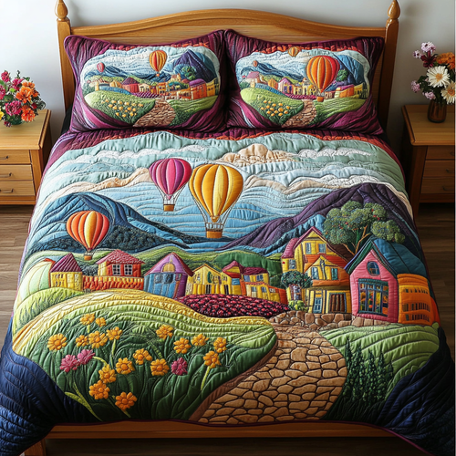 Peaceful Path 3-Piece Quilted Bedding Set NCU0VH3910