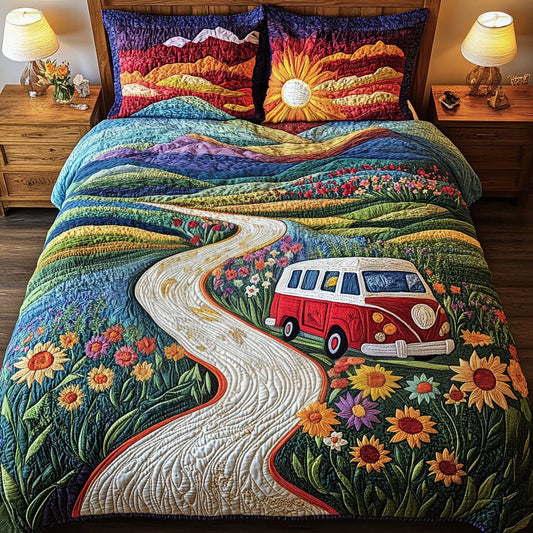 Peaceful Pathways 3-Piece Quilted Bedding Set NCU0PT3727