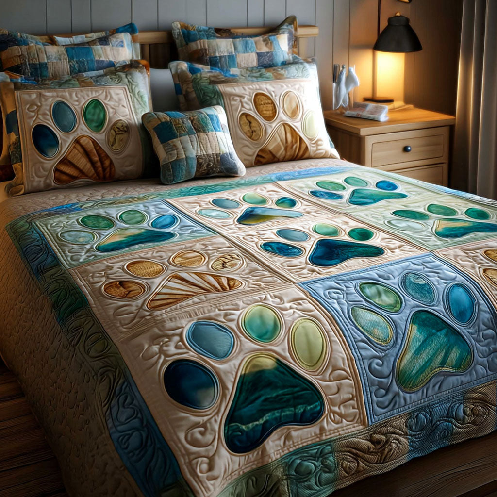 Peaceful Paws 3-Piece Quilted Bedding Set NCU0NT11866