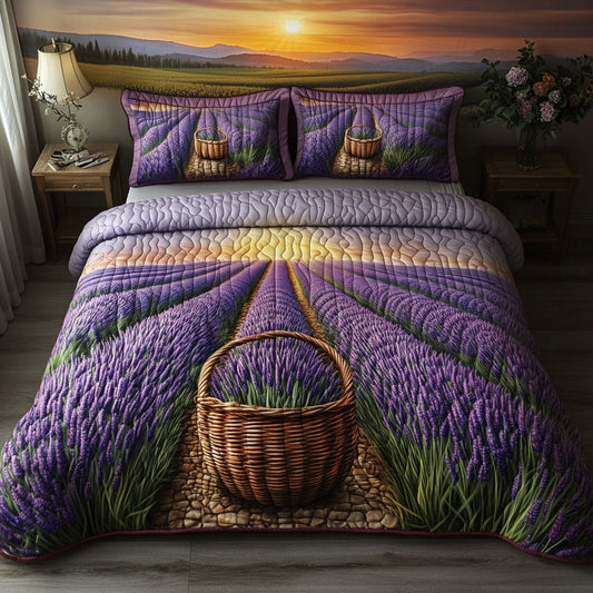 Peaceful Petals 3-Piece Quilted Bedding Set NCU0NT6766