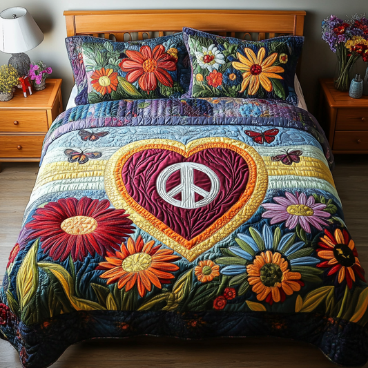 Peaceful Petals Quilted Bedding Set NCU0DK6393