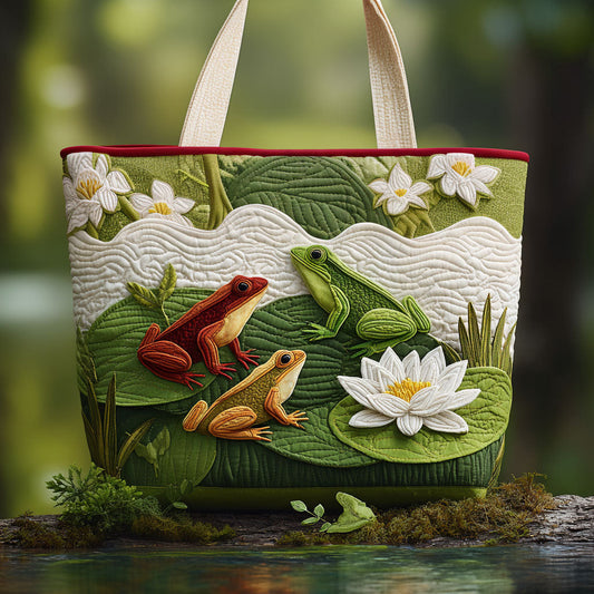 Peaceful Pondside Quilted Tote Bag NCU0PT8791