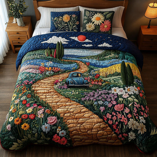 Peaceful Ride 3-Piece Quilted Bedding Set NCU0PT5318