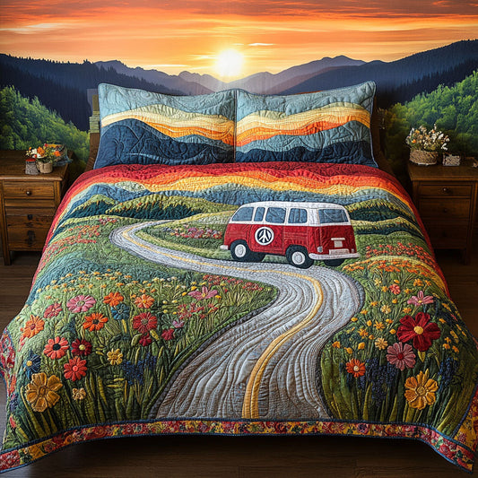 Peaceful Road to Tennessee 3-Piece Quilted Bedding Set NCU0PT6215