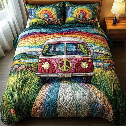 Peaceful Roads 3-Piece Quilted Bedding Set NCU0DV4150
