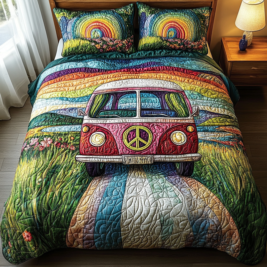 Peaceful Roads 3-Piece Quilted Bedding Set NCU0DV4150